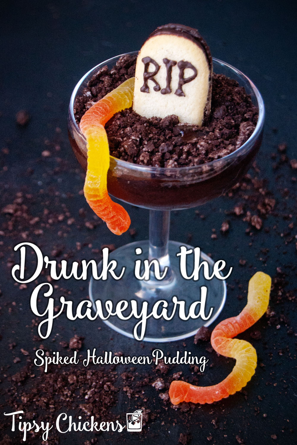 halloween alcoholic pudding graveyard dirt 