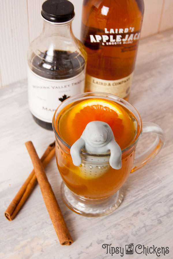 Sit back and sip a hot toddy made with applejack, orange and hot chai sweetened with maple syrup perfect for a cool autumn day 