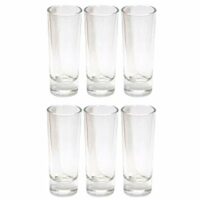 Thirsty Rhino Anja, Round 2 oz Tall Shooter Shot Glass with Heavy Base, Clear Glass, Set of 6