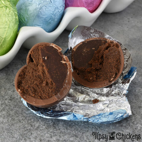 rumchata spiked chocolate ganache filled chocolate Easter eggs