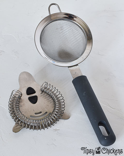 hawthorn strainer and a metal mesh colander