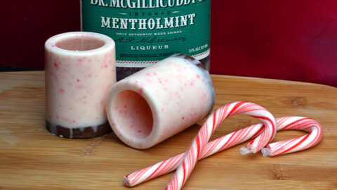 Candy Cane glasses with Peppermint milk - Your Modern Family